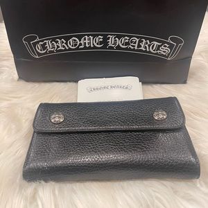 Full leather and Silver Chrome Hearts Big Wallet / Mini bag with dagger zipper
